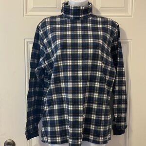 Land’s End 100% cotton plaid turtle neck